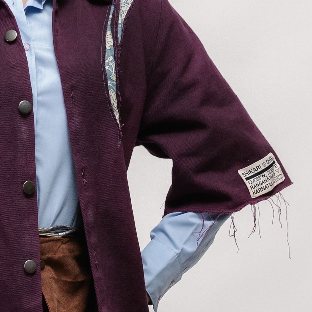 Cheel Overshirt — metal button detail