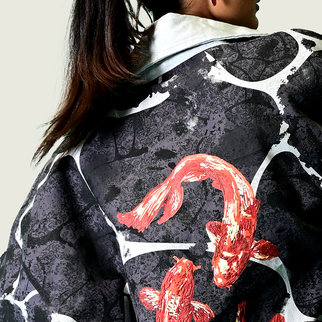 Coala Float Jacket — Nazneen embroidery detail