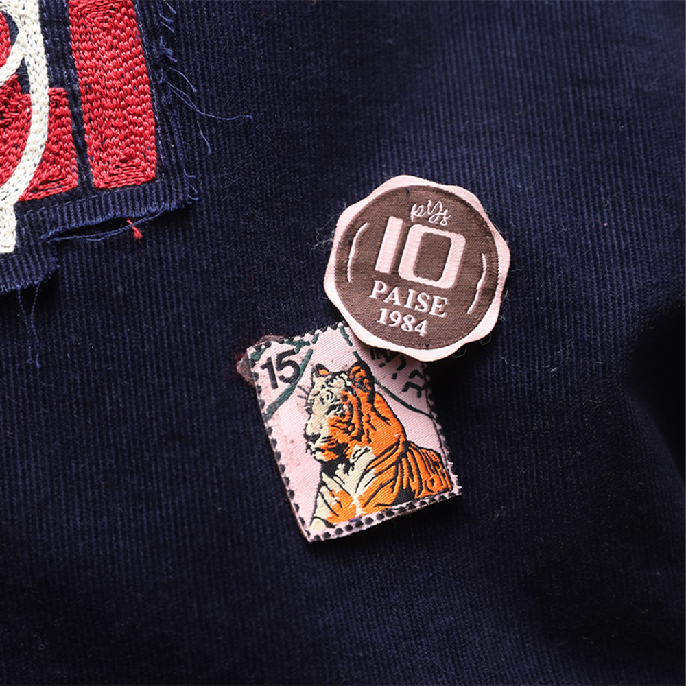 Doordarshan Shirt — collar language embroidery