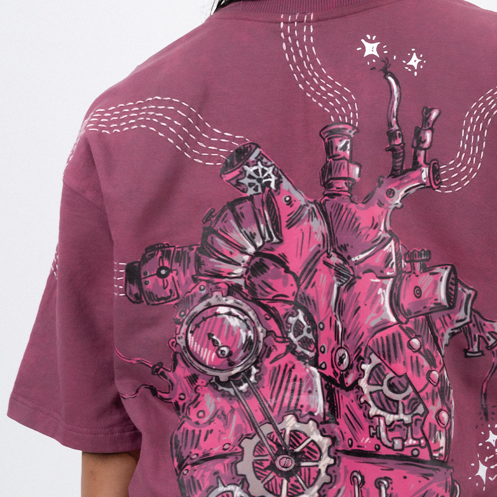 Kaleja Tee — hand-stitched Kantha detail