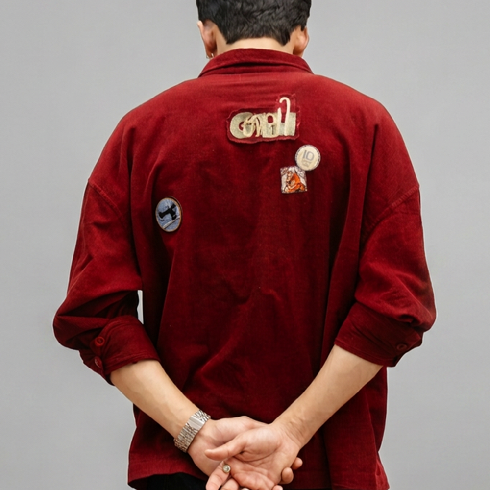 Mirchi Shirt — collar language embroidery