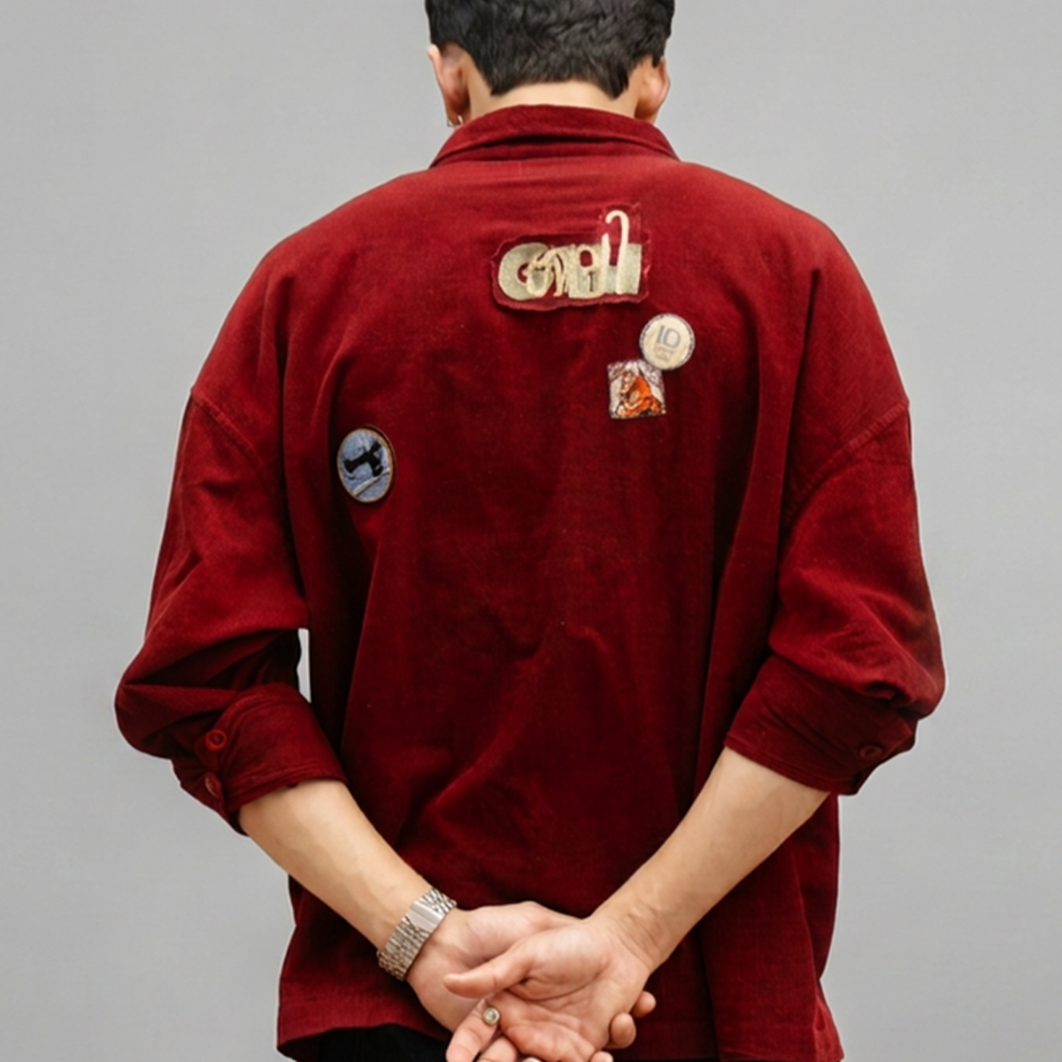 Mirchi Shirt — collar language embroidery