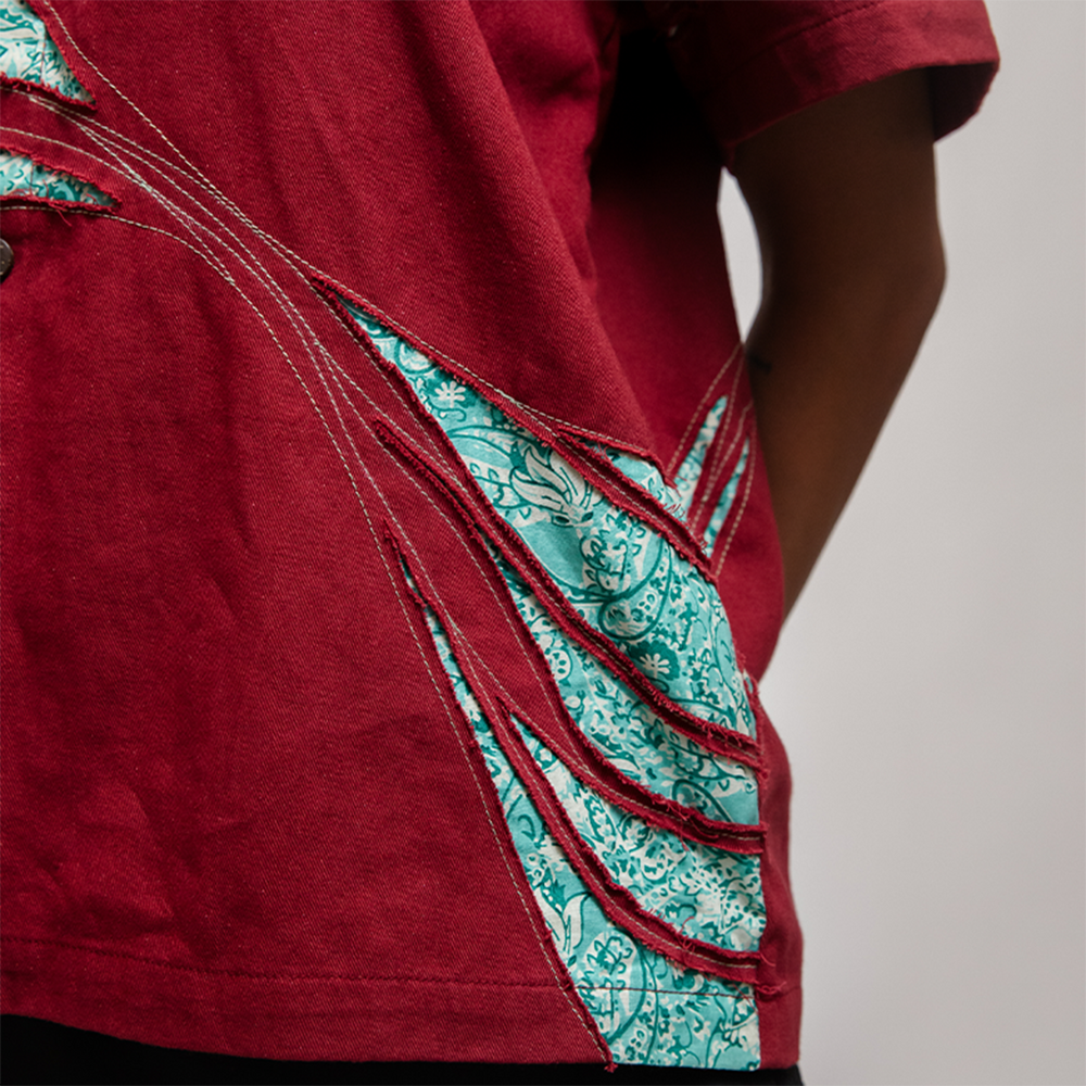 Bhediya Shirt — mandarin collar detail
